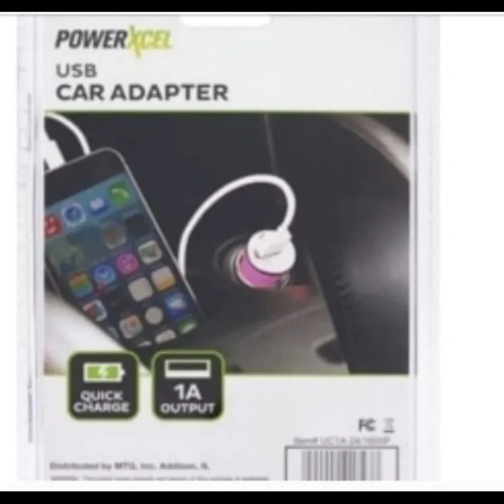 USB car adapter - new in box - pink